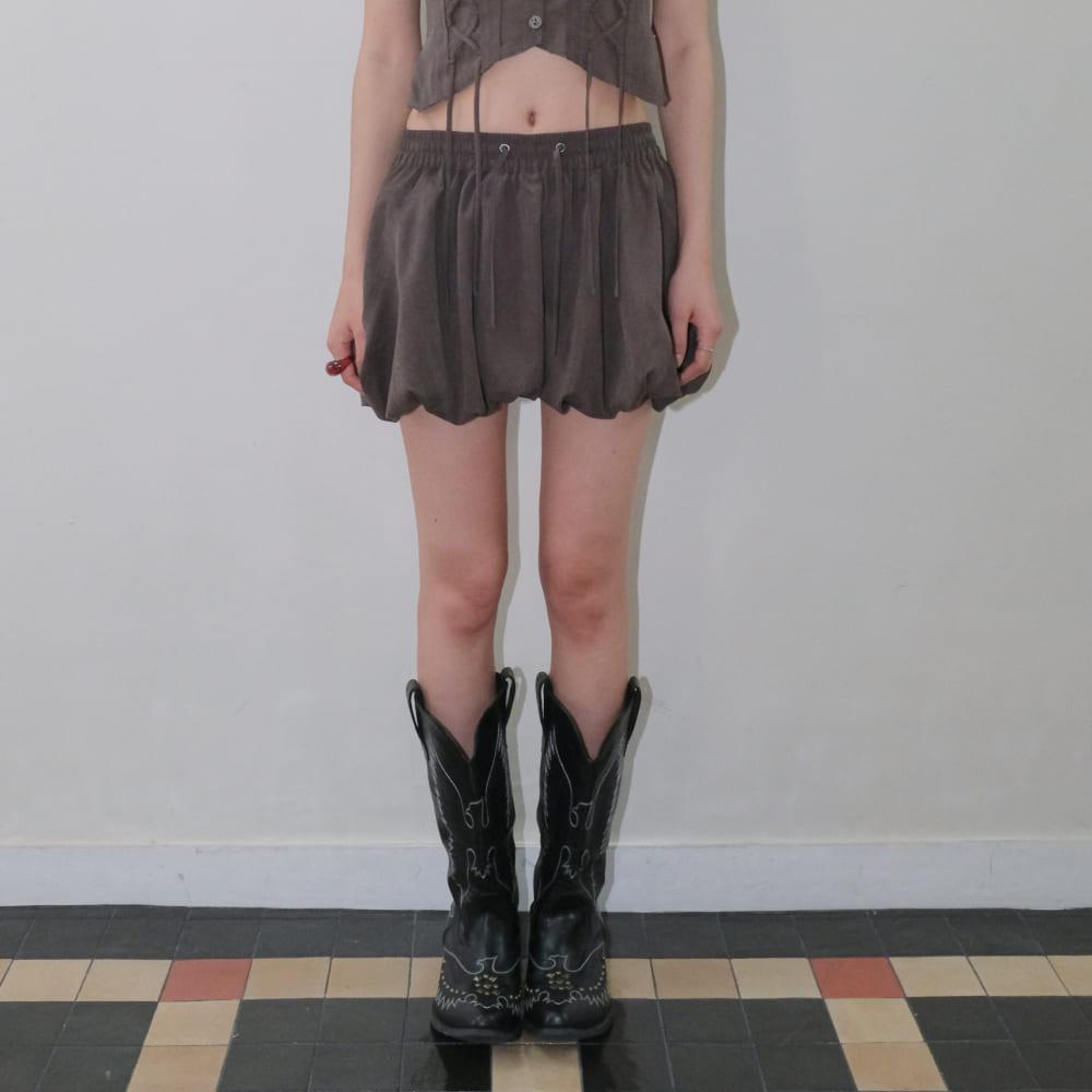 BALLOON SKIRT [DEEP BROWN ]