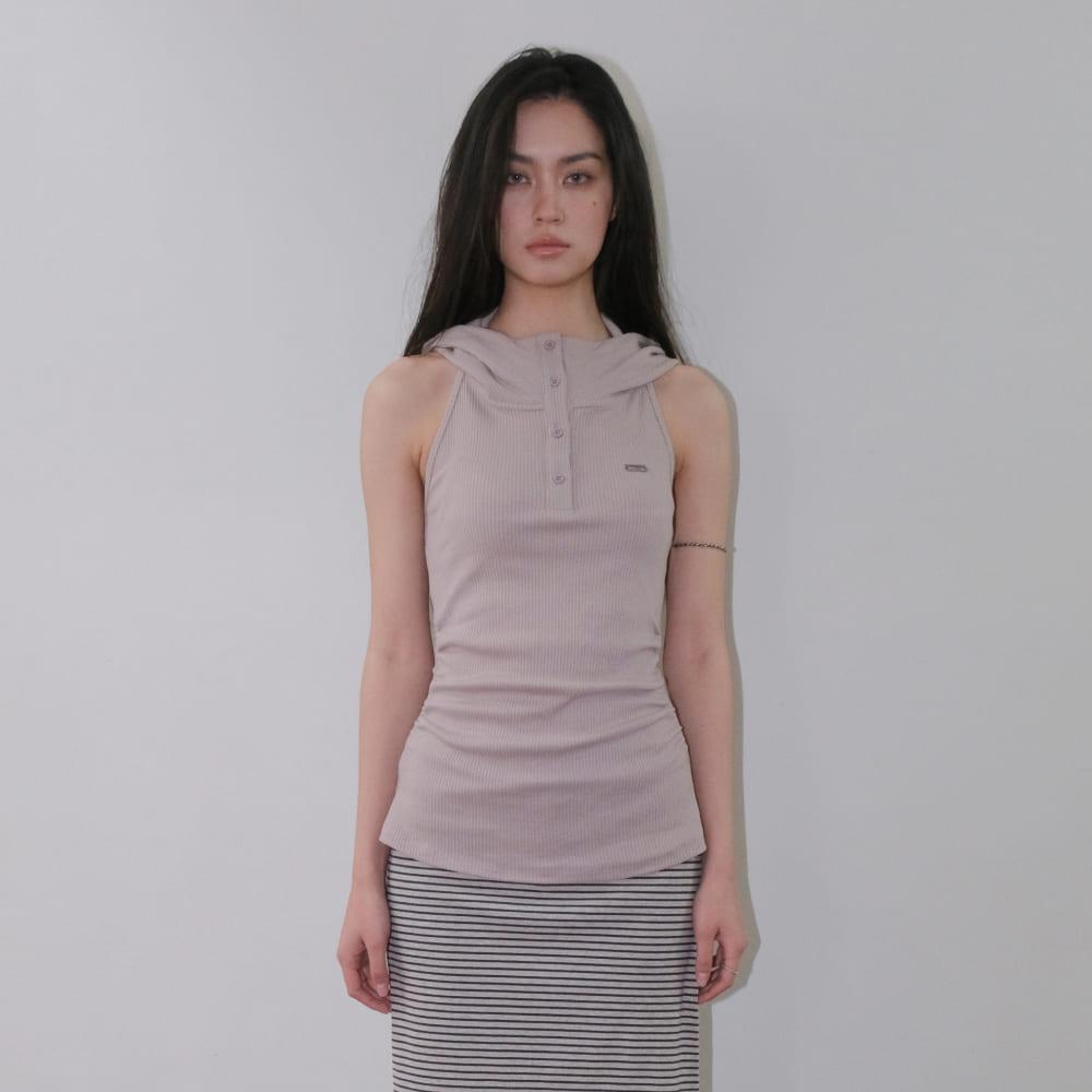 SLEEVELESS HOODIE [IVORY]