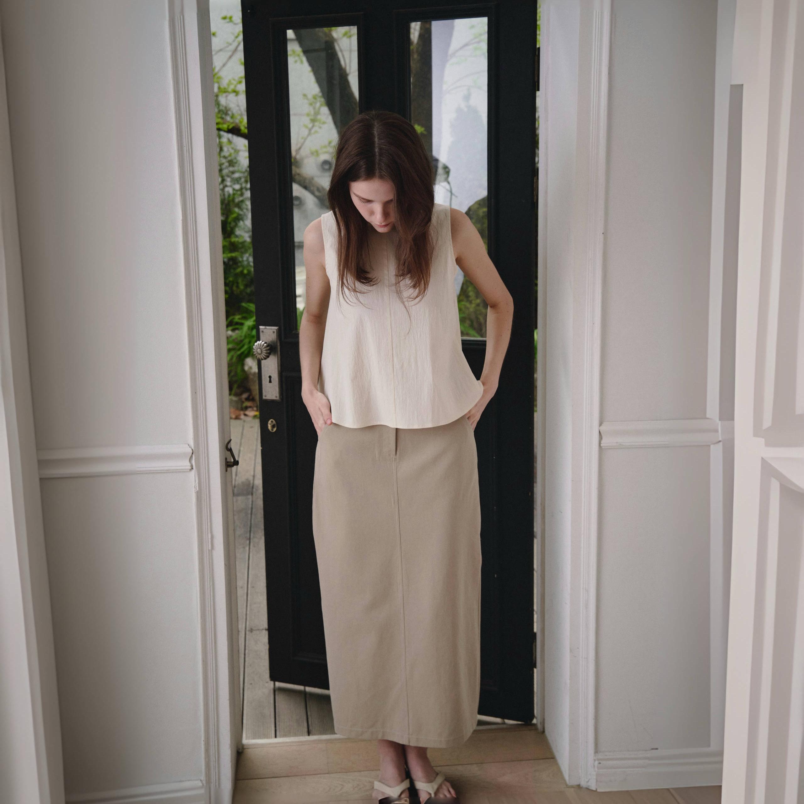 May buckle skirt_Beige