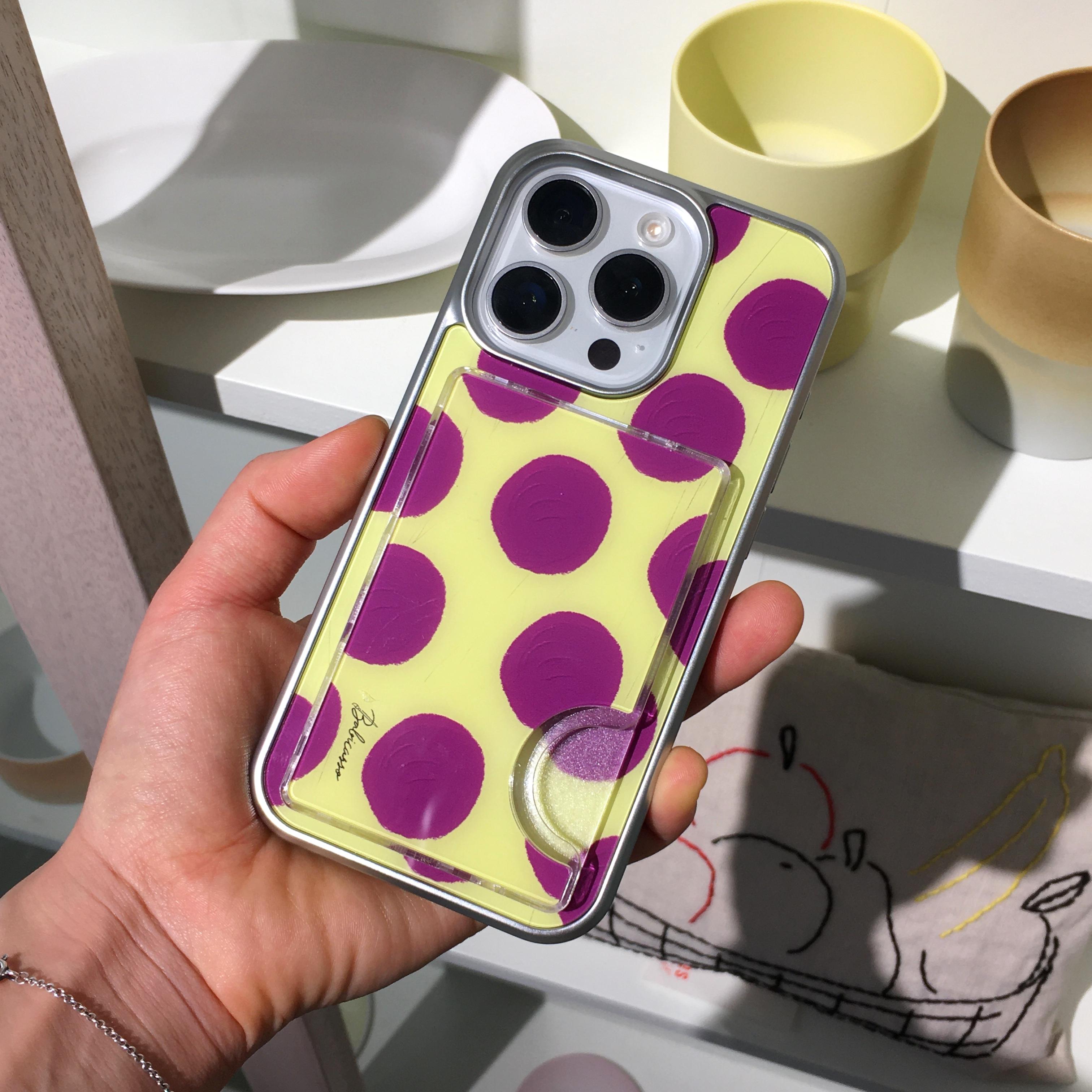 [Glossy Magsafe]PurPle Dot Case &PurPle Dot CardPocket