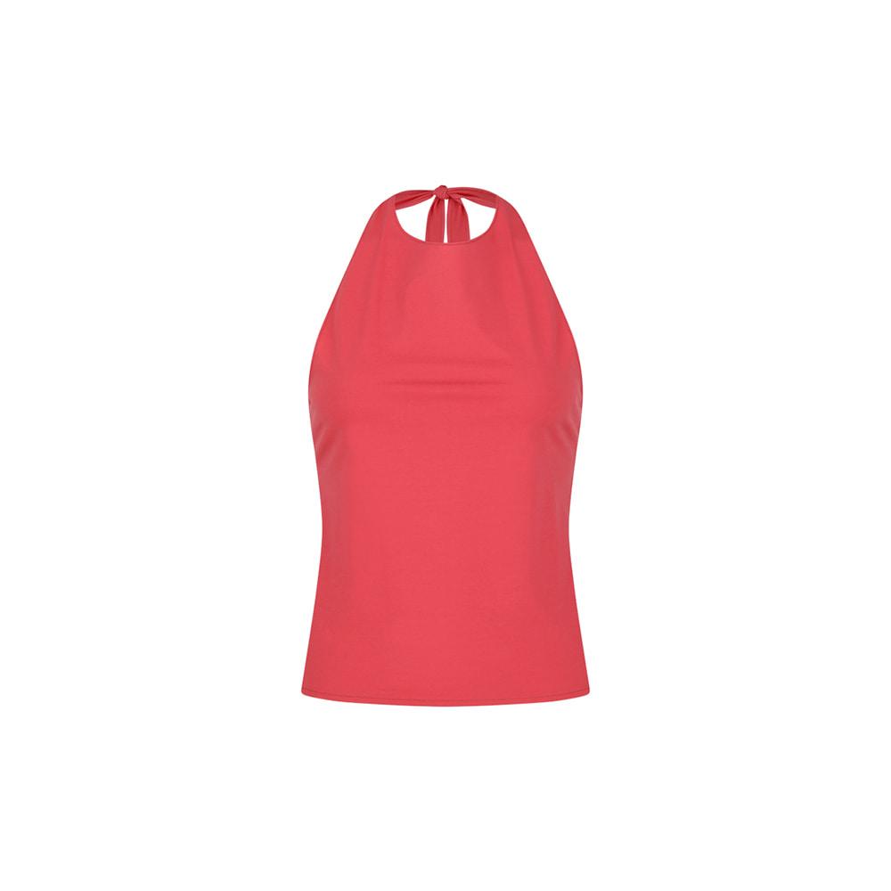 Jersey Halter Neck Top, Red