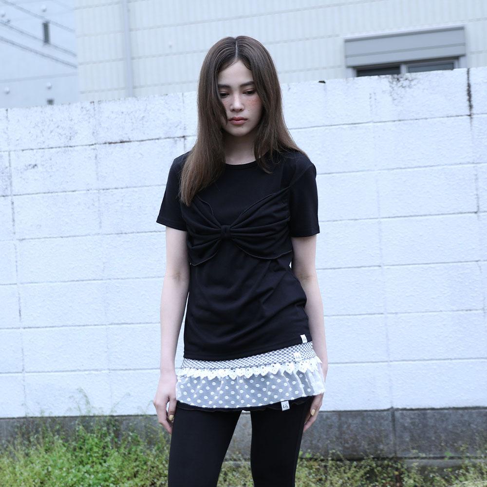 RIBBON T-SHIRT(BLACK)