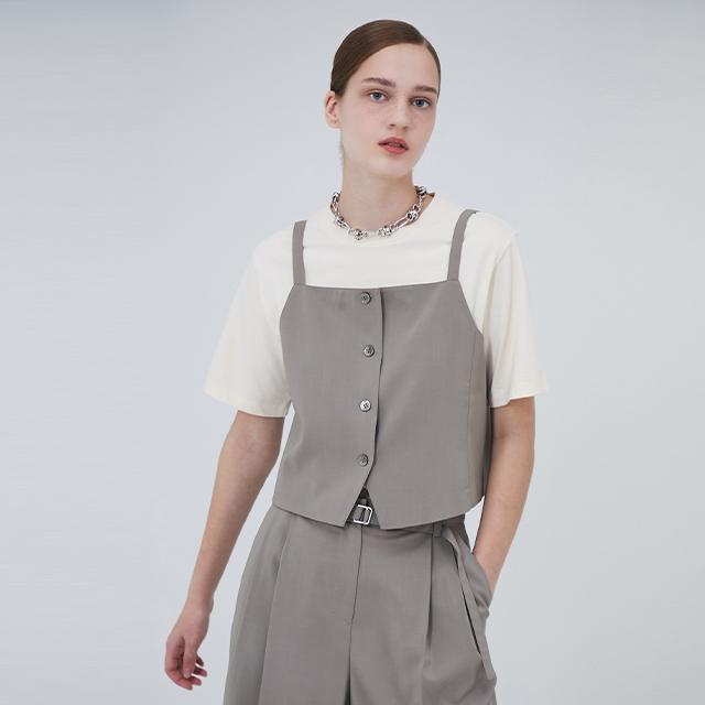 (SET-상의)앞단추 뷔스티에 AP2WVF61