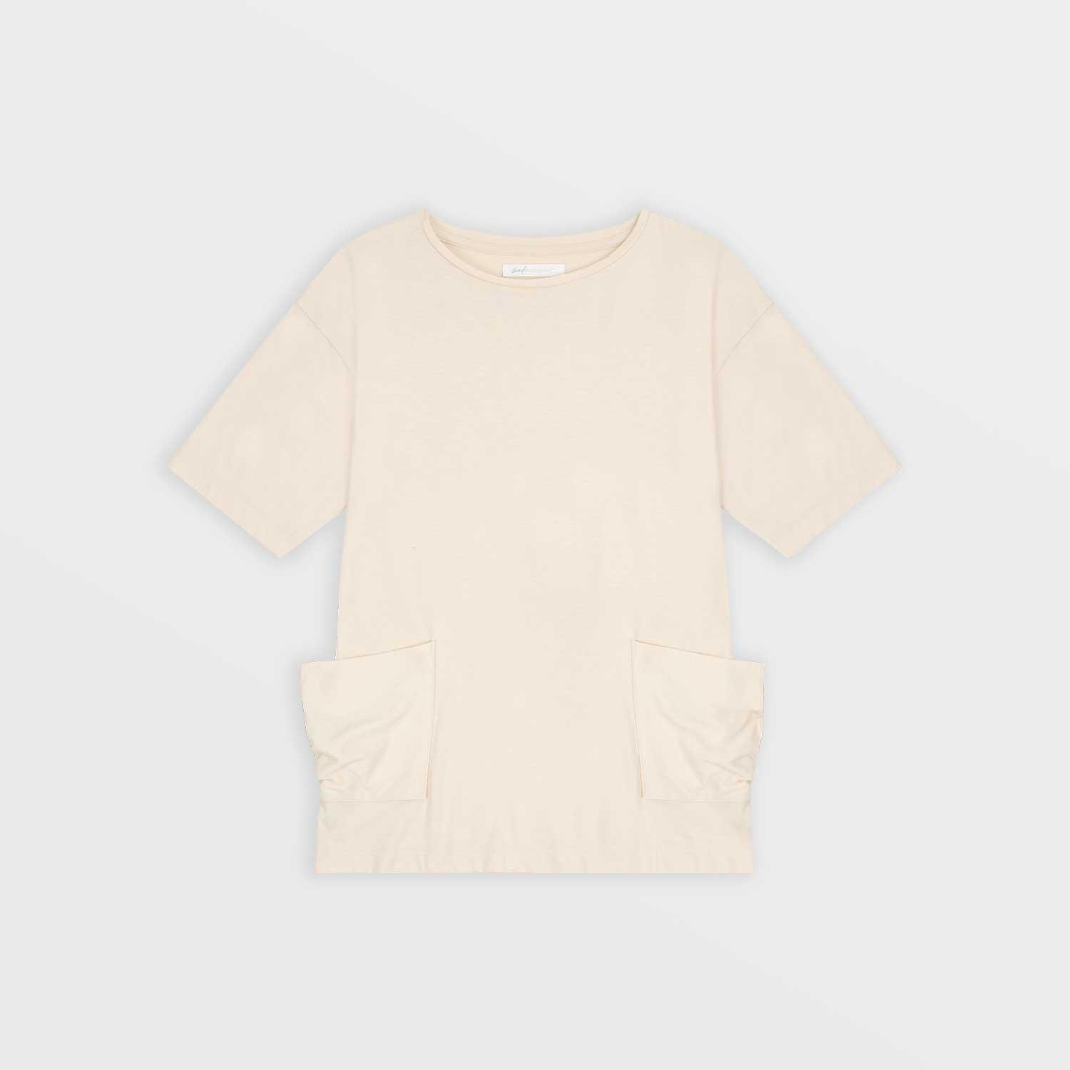1/2 Dot Line Two Pocket T-Shirt (Ivory)