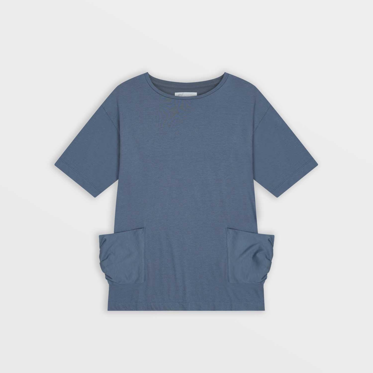1/2 Dot Line Two Pocket T-Shirt (Navy)