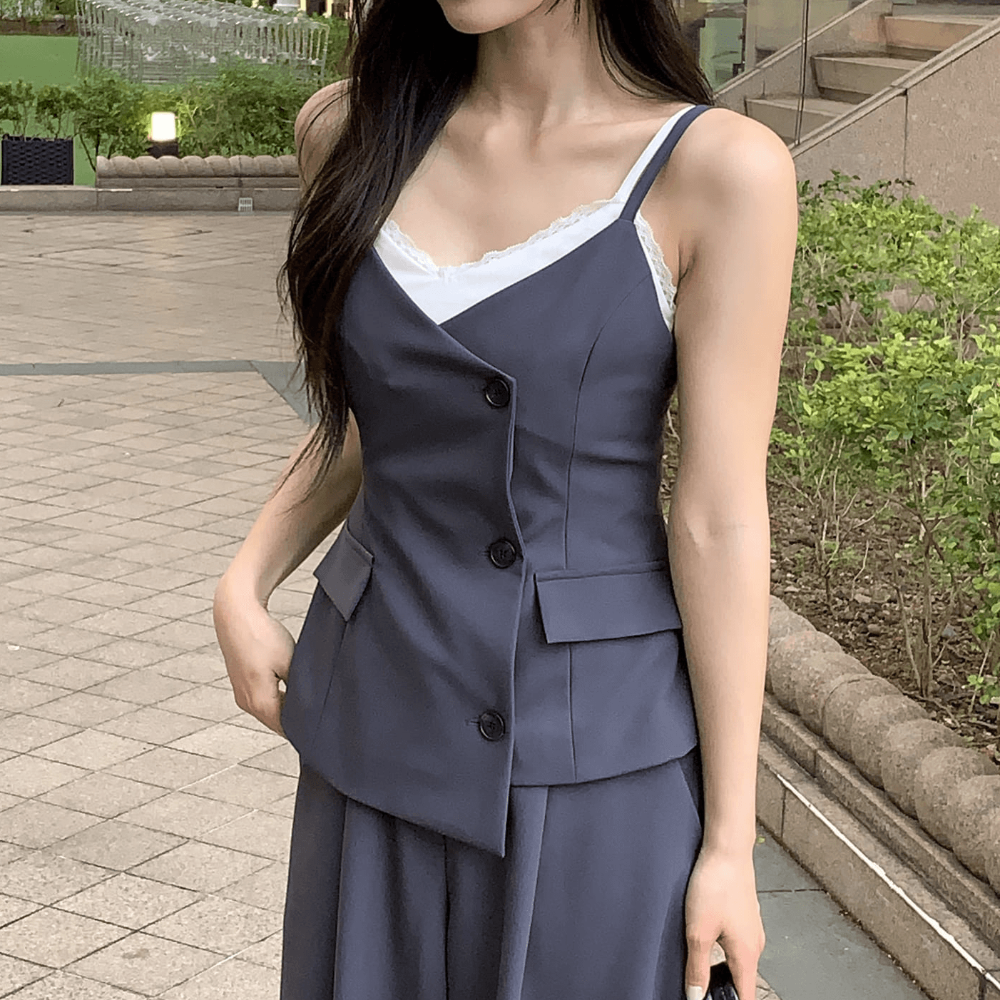 넬프 사선 뷔스티에_2COLORS