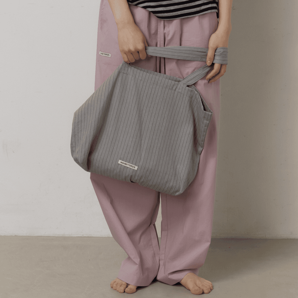 [29CM 단독]WBS Signature ECO BAG (Grey Stripe)
