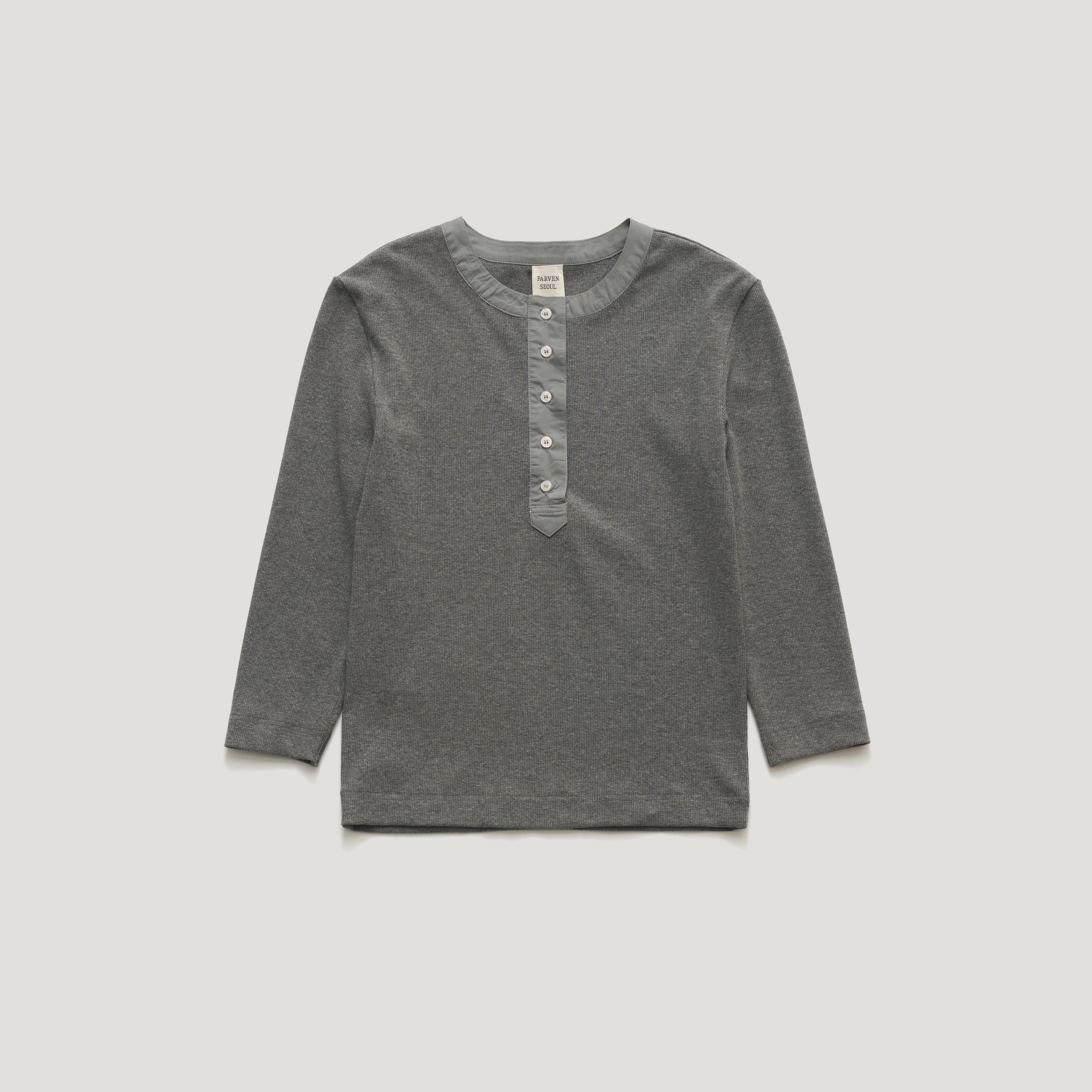 ROVIA HENLEY NECK SHIRT-TEE_MUSHROOM GREY
