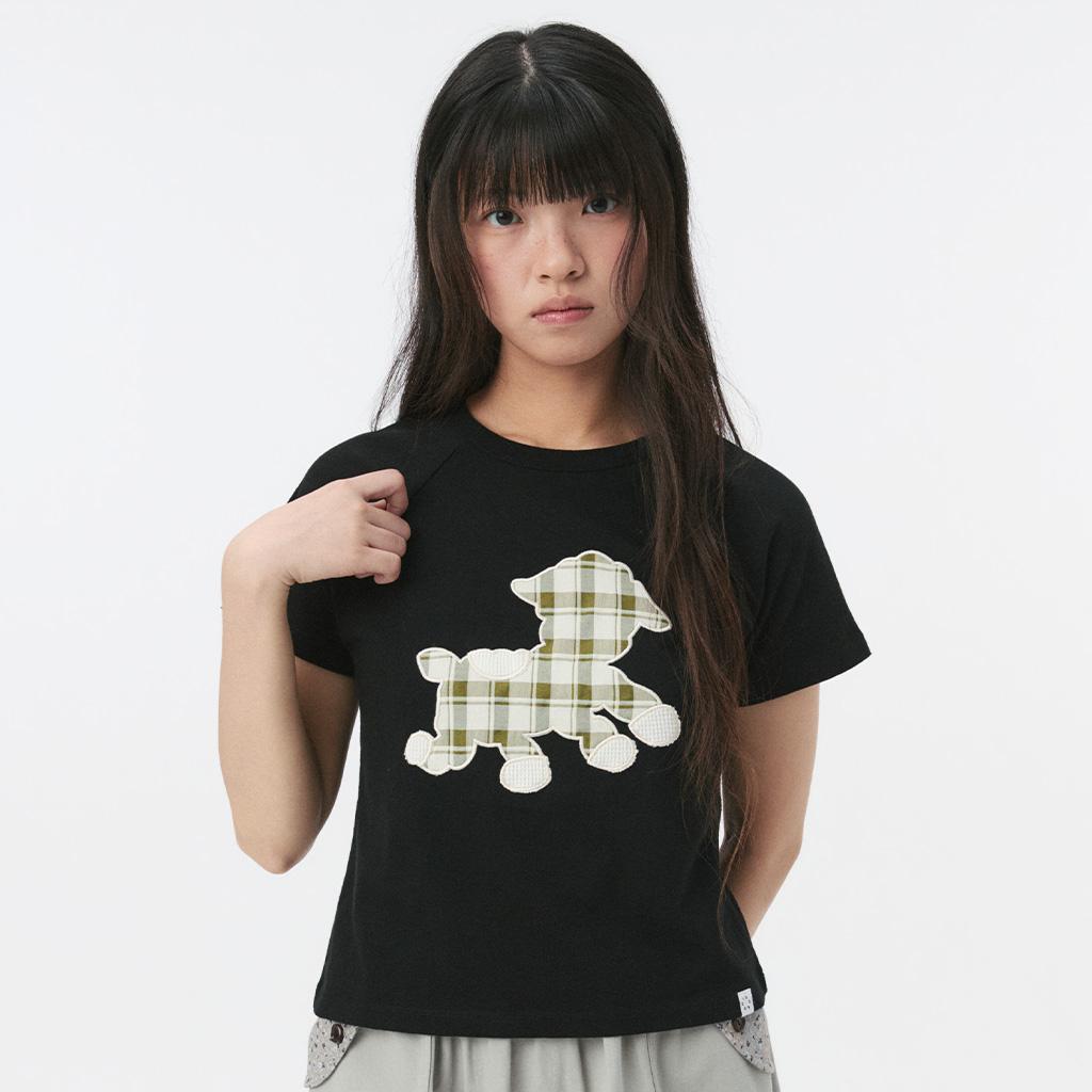 LITTLE SHEEP PATCH T-SHIRT, BLACK