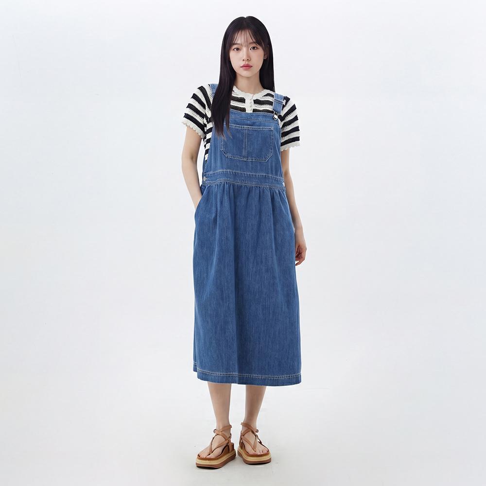 앞포켓 데님 롱 플레이 원피스 AS2DO462