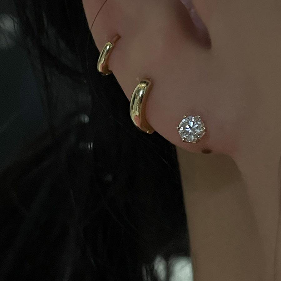 14k 베이직 모이사나이트 귀걸이