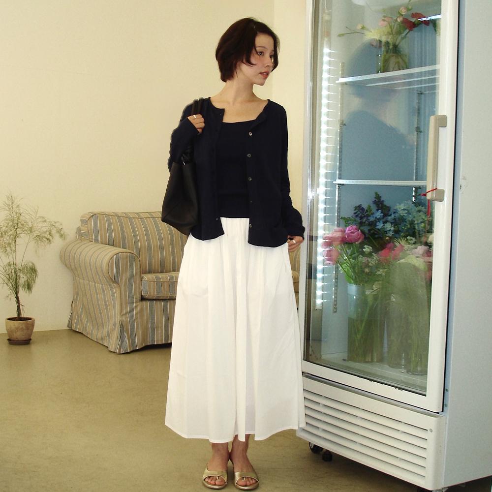 [누가영 PICK] rayon blended shirring skirt (2color)