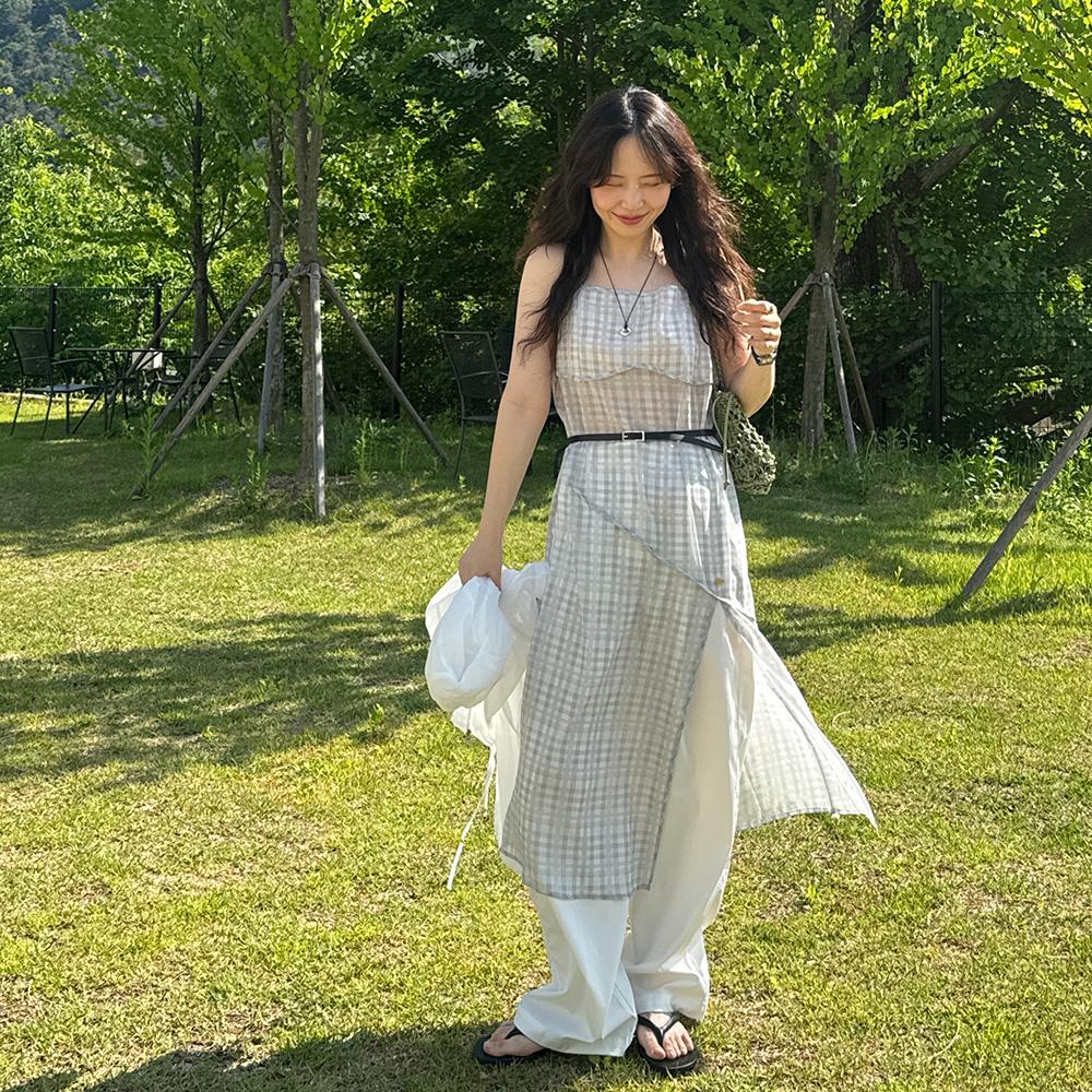 [피한아 PICK][듀닝 PICK] SHEER LAYERED LONG DRESS CLG