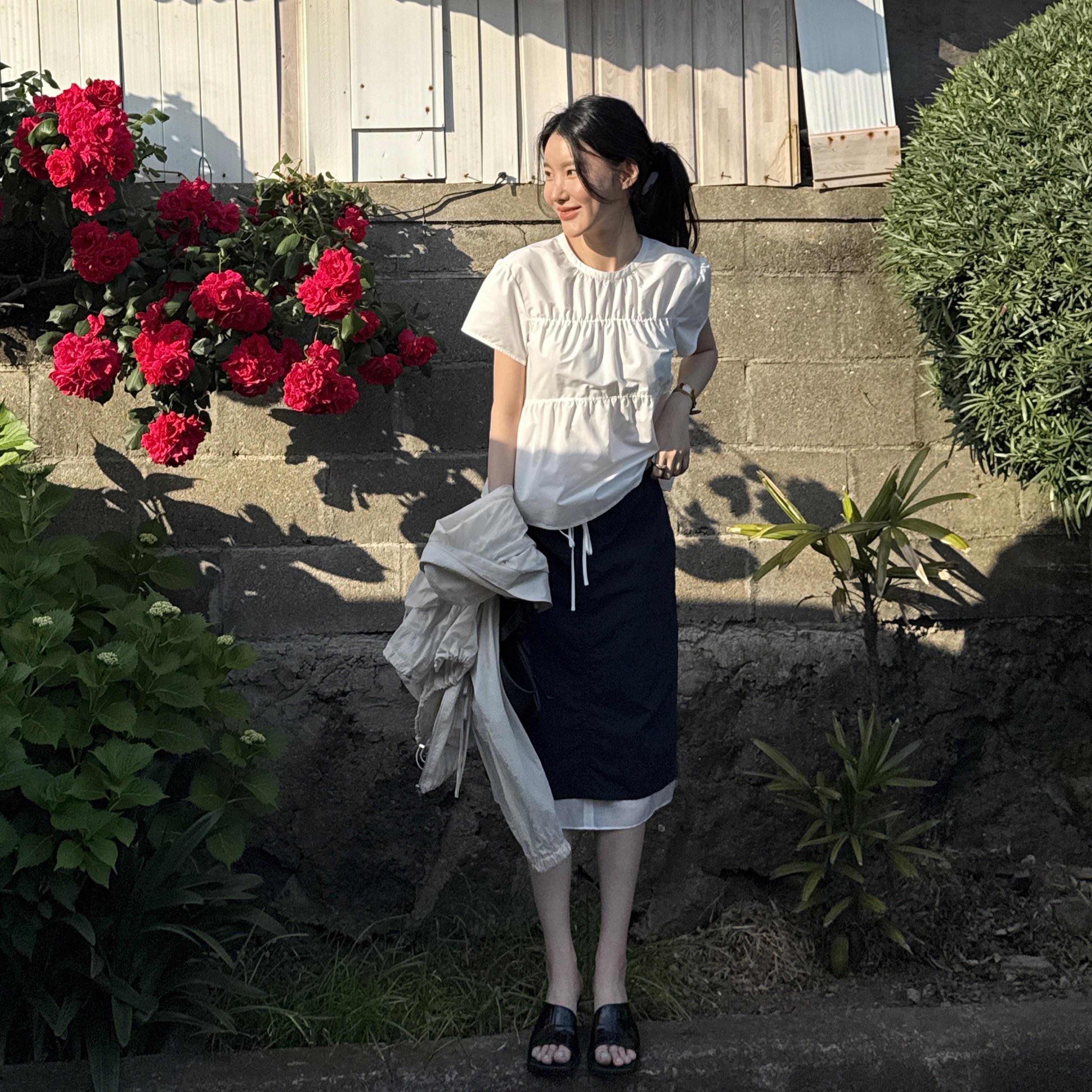 [29CM 단독][퀸지 착용] Layered Midi Skirt  Navy (KE6327M05R)