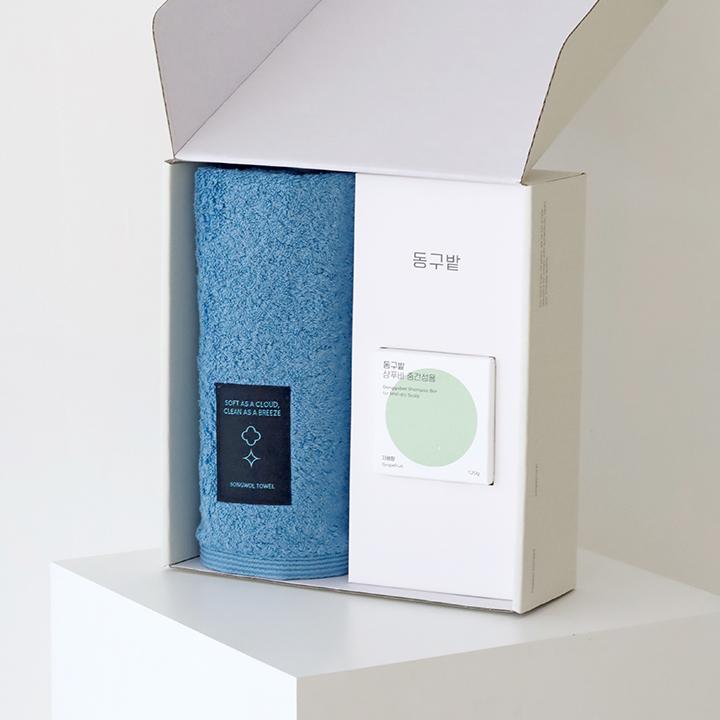 블랙라벨 200g 항균타월 1P + 동구밭 샴푸바 중건성용 1P 선물세트