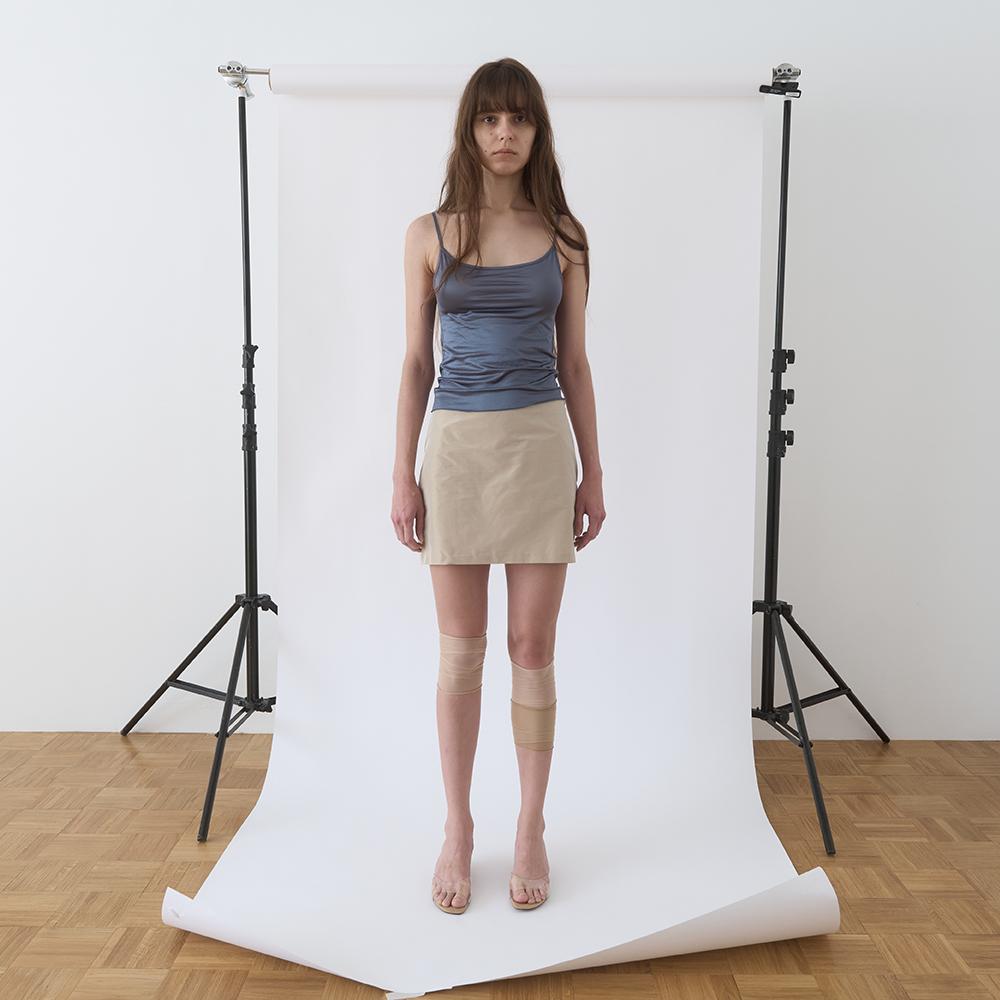 AURORA SILK MINI SKIRT IN CHAMPAGNE