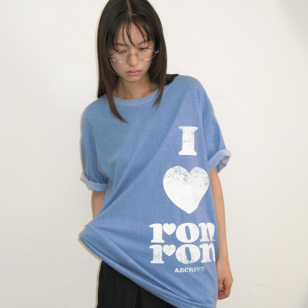 PIGMENT I LUV RON OVER FIT T SHIRT BLUE
