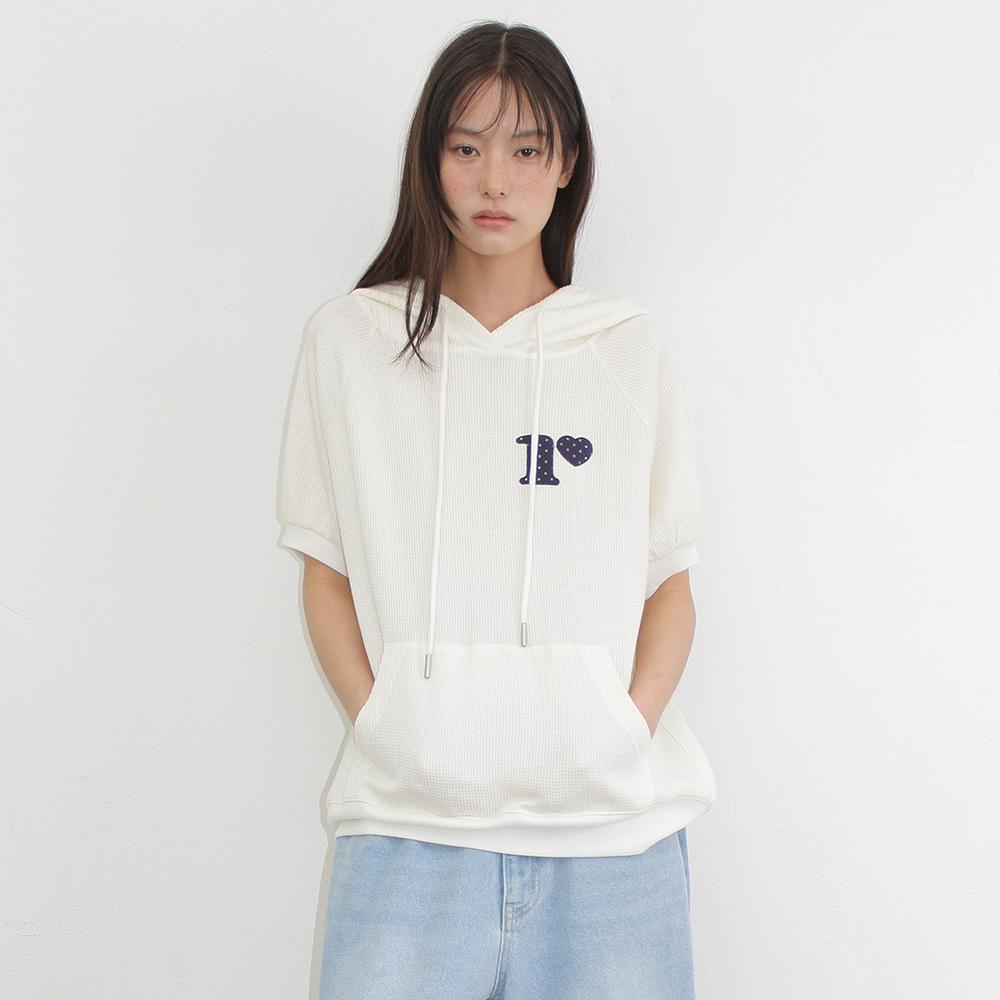 DOT R HALF SLEEVE HOODIE SOFT YELLOW