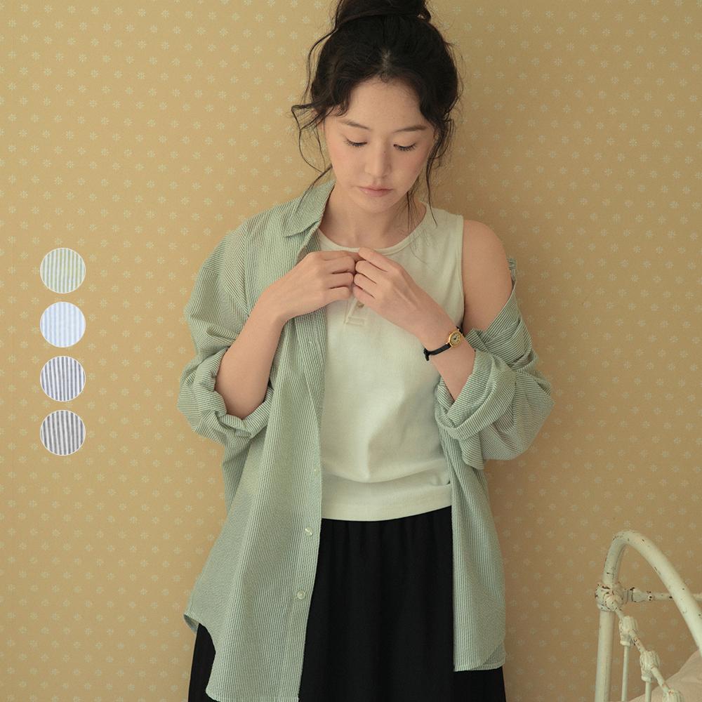 [이수 PICK]W/Seersucker Stripe Shirts_4COLOR(WC25-SH04)