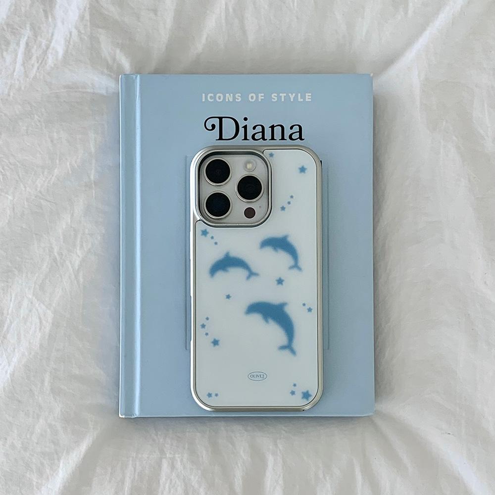 (S26/17e 출시) dolphin silver bumper case (+magsafe) 돌고래 맥세이프 케이스