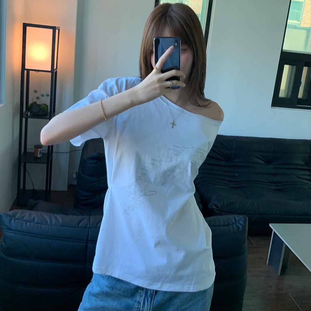 LVER OFF SHOULDER S/S TEE(WHITE)