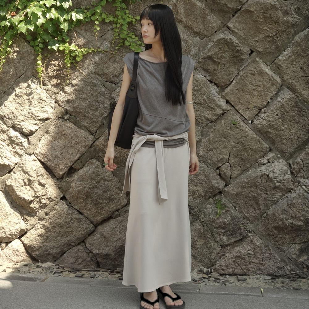 Jersey Tie Long Skirt S520_11