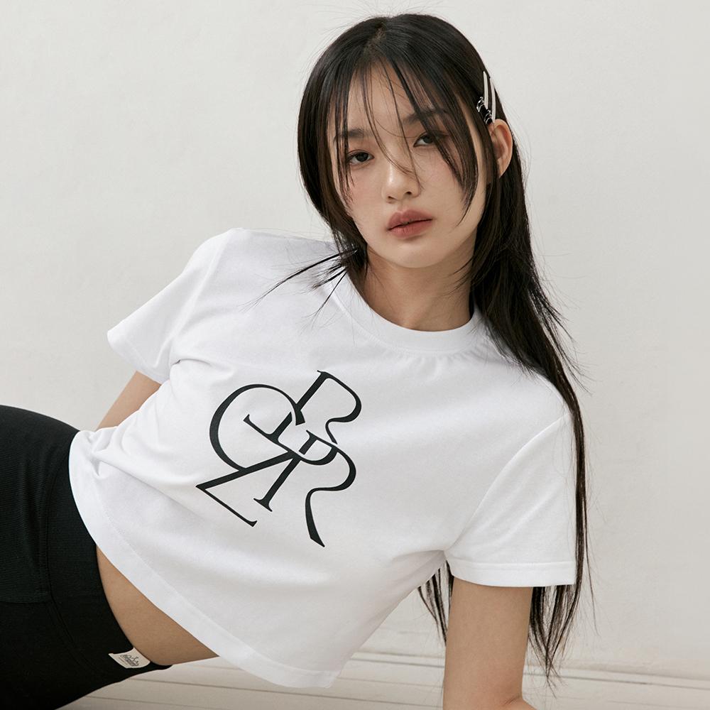 로고 크롭 반팔 티셔츠_5COLOR