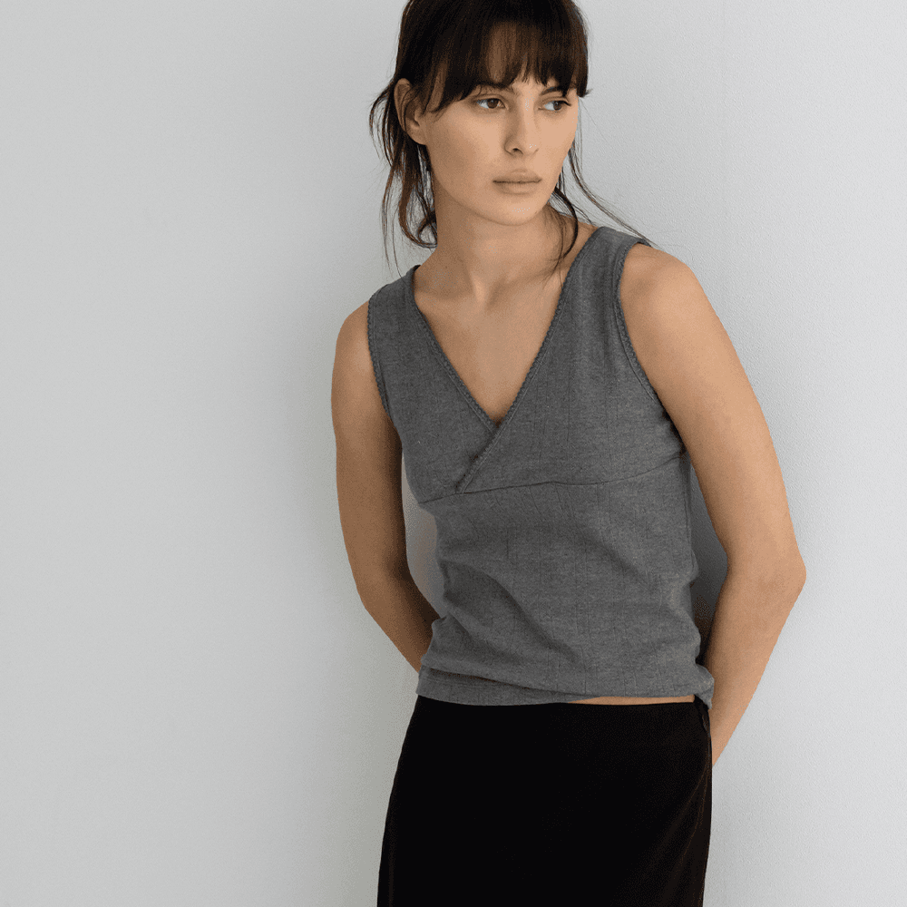 Lace Wrap V-Neck Sleeveless Top_3 Colors