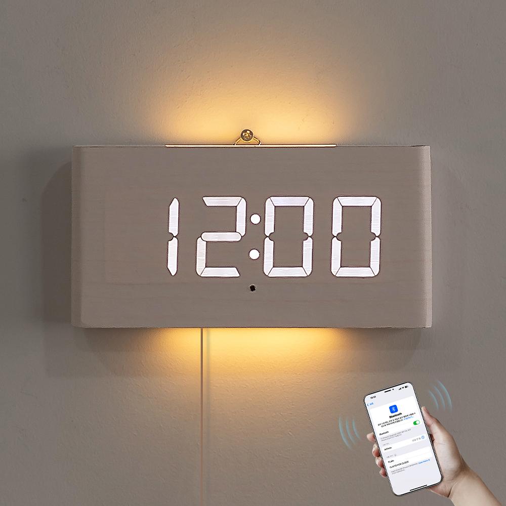 플라이토 블루투스 헤일로 간접조명 LED 벽시계 19cm
