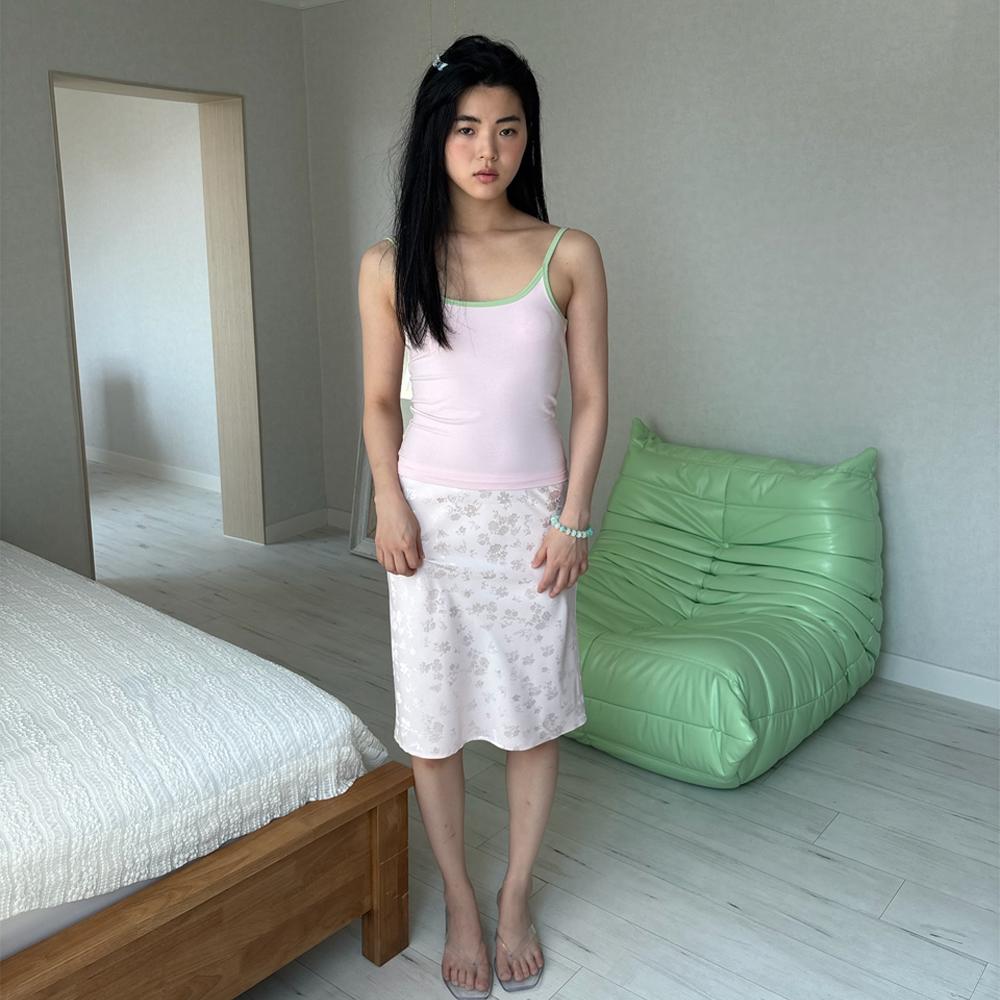 FLORAL JACQUARD MIDI SKIRT, BABY PINK
