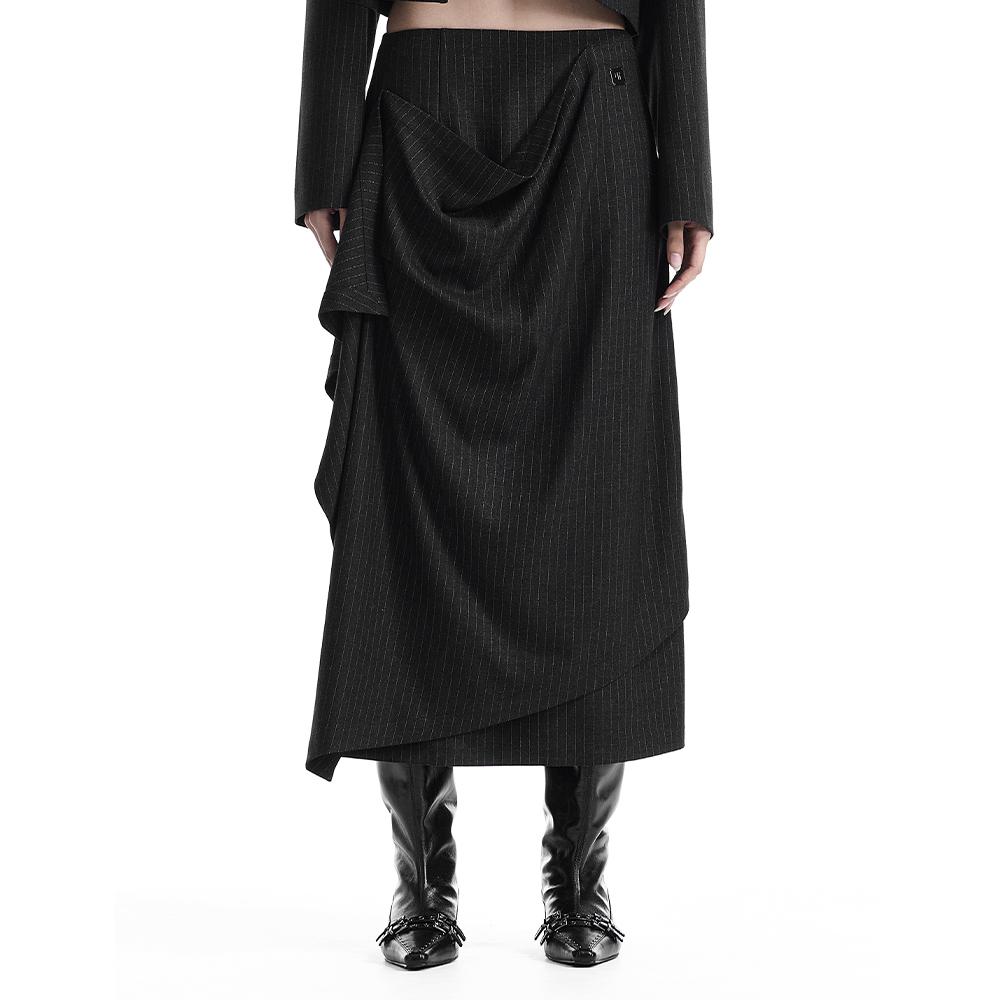 Layered Overlay Set-Up Skirt [ Black ]