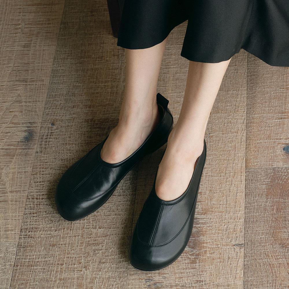 [3일배송]Rosy flat shoes (Black)
