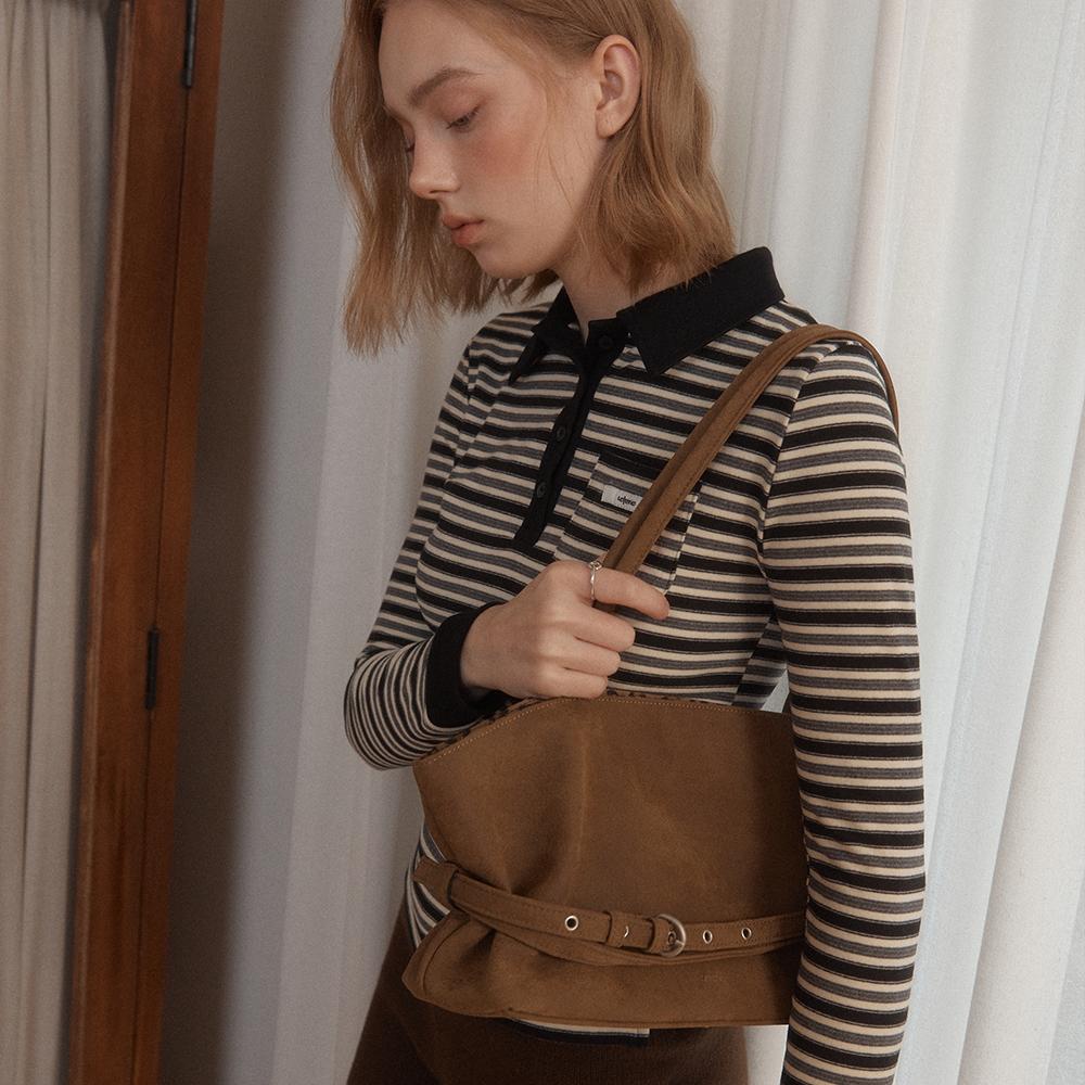 MELLOW REVERSIBLE BELT TOTE BAG_MATTE BROWN