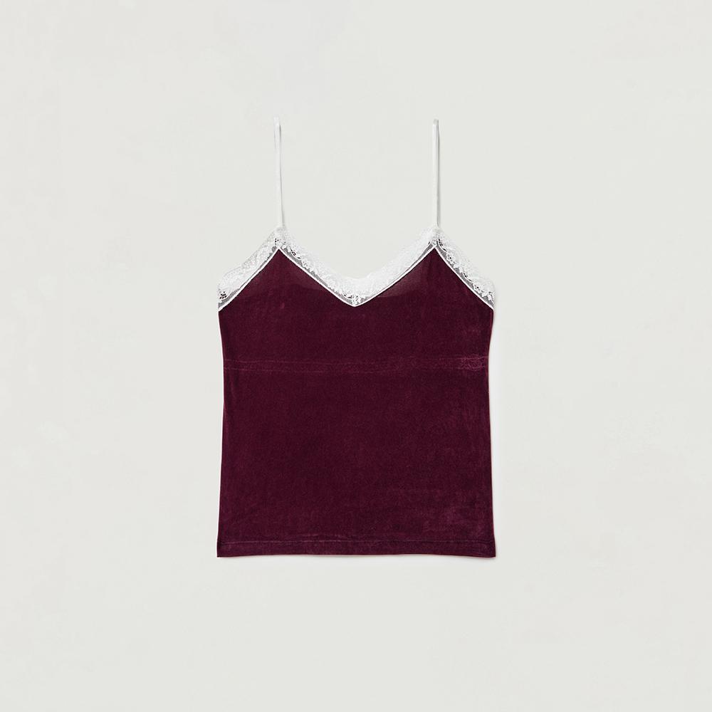 Blush velvet bustier top_burgundy