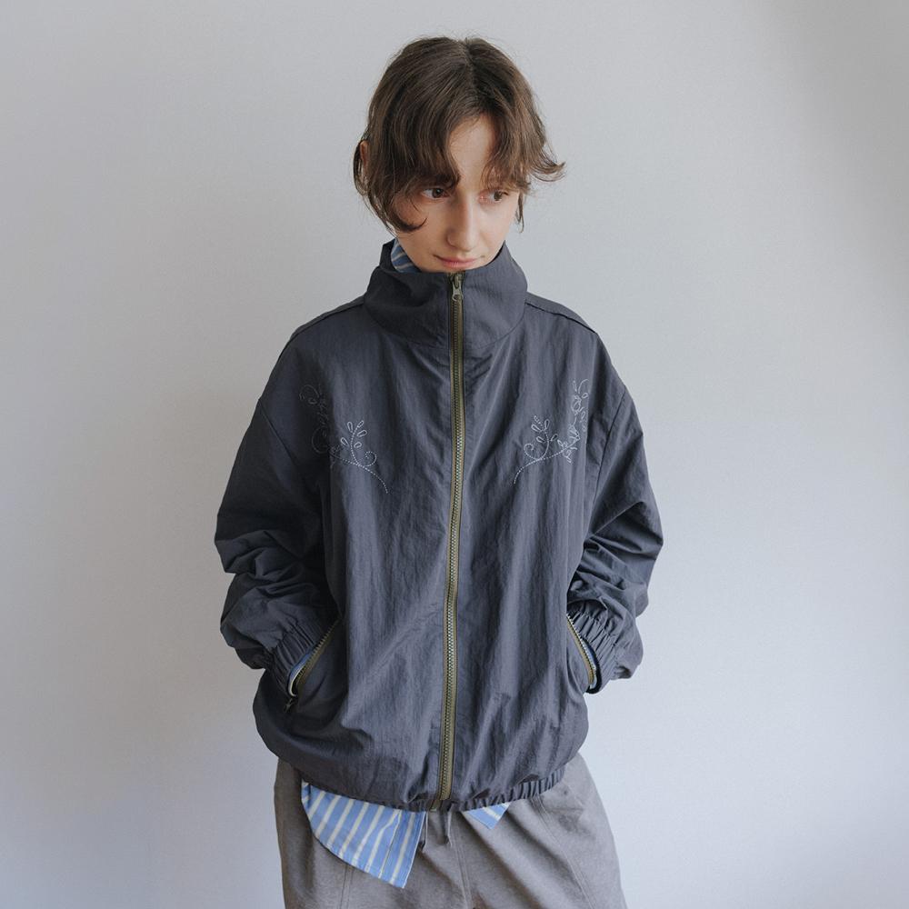[2차] Louise Embroidery Blouson (Charcoal)