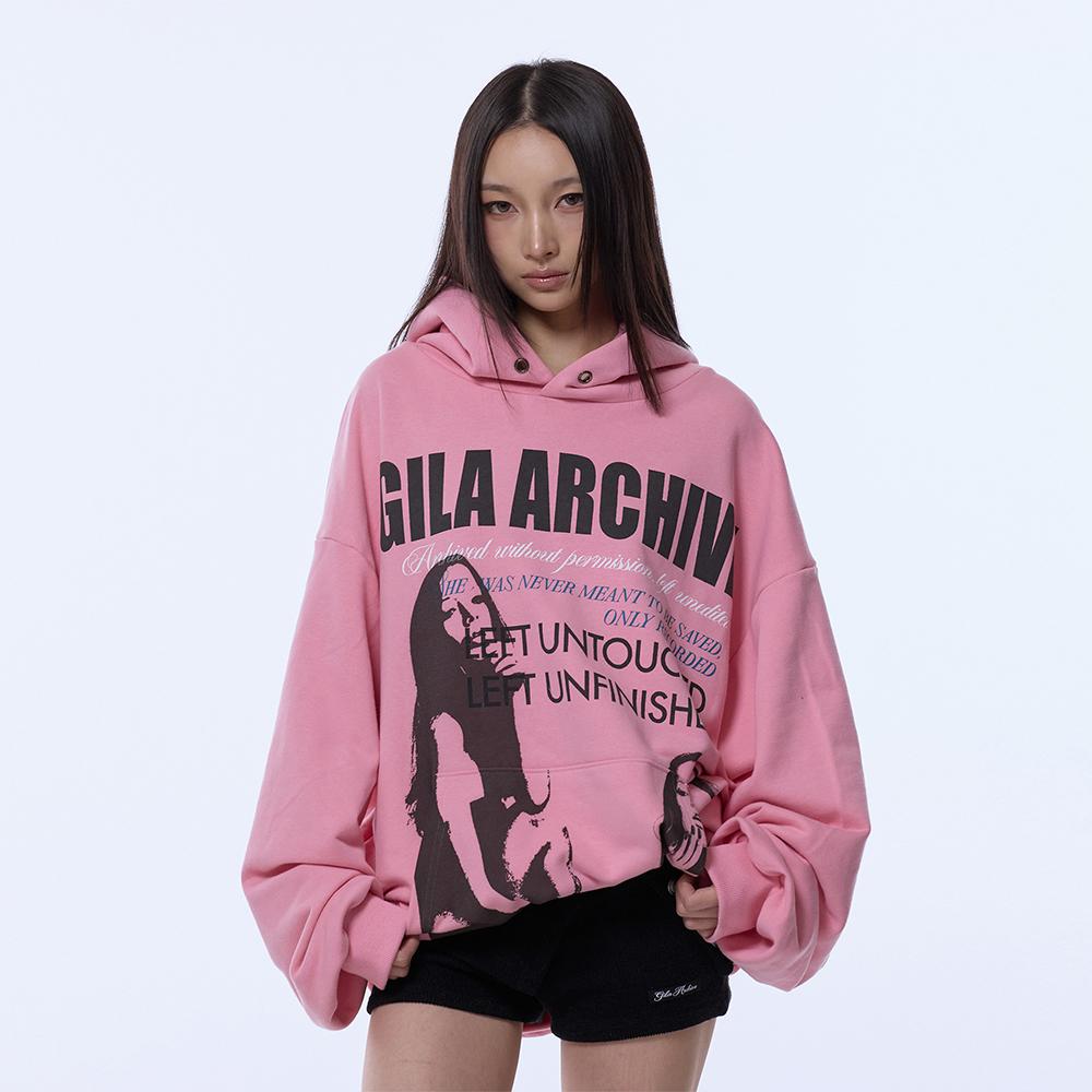 TWICE GIRL OVER SIZE HOODED_PINK