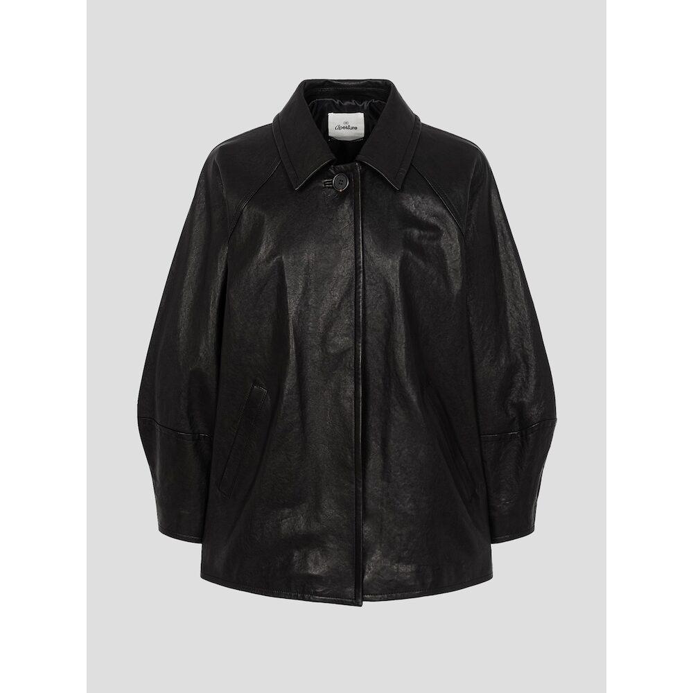 Leather Barbour Jacket  Black (TA5711A105)