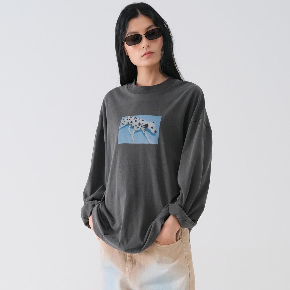 DALMATIAN OVERSIZE LONG SLEEVE_CHARCOAL