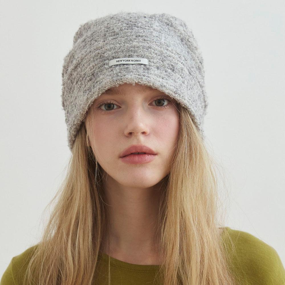 Cozy Fluffy Knit Beanie Hat (3color)_Gray