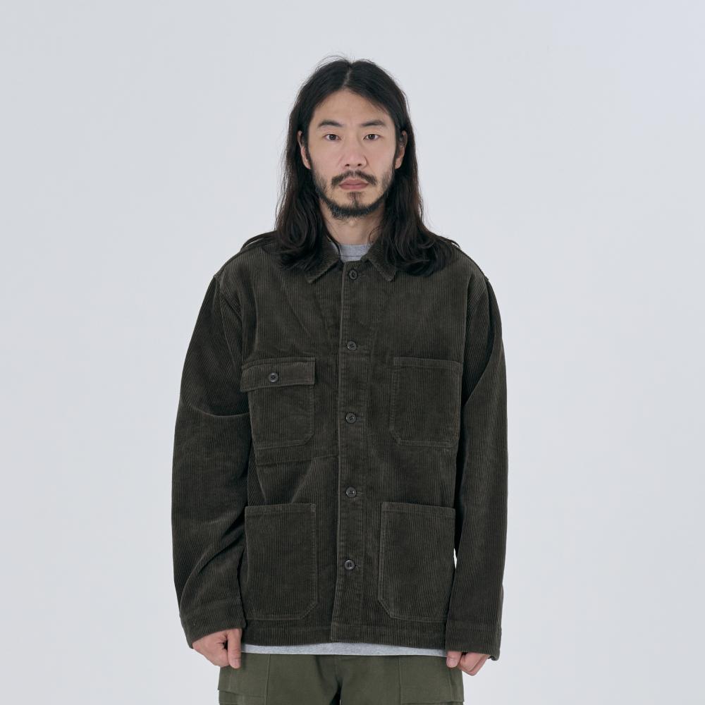 UO CORDUROY COVERALL JACKET KHAKI