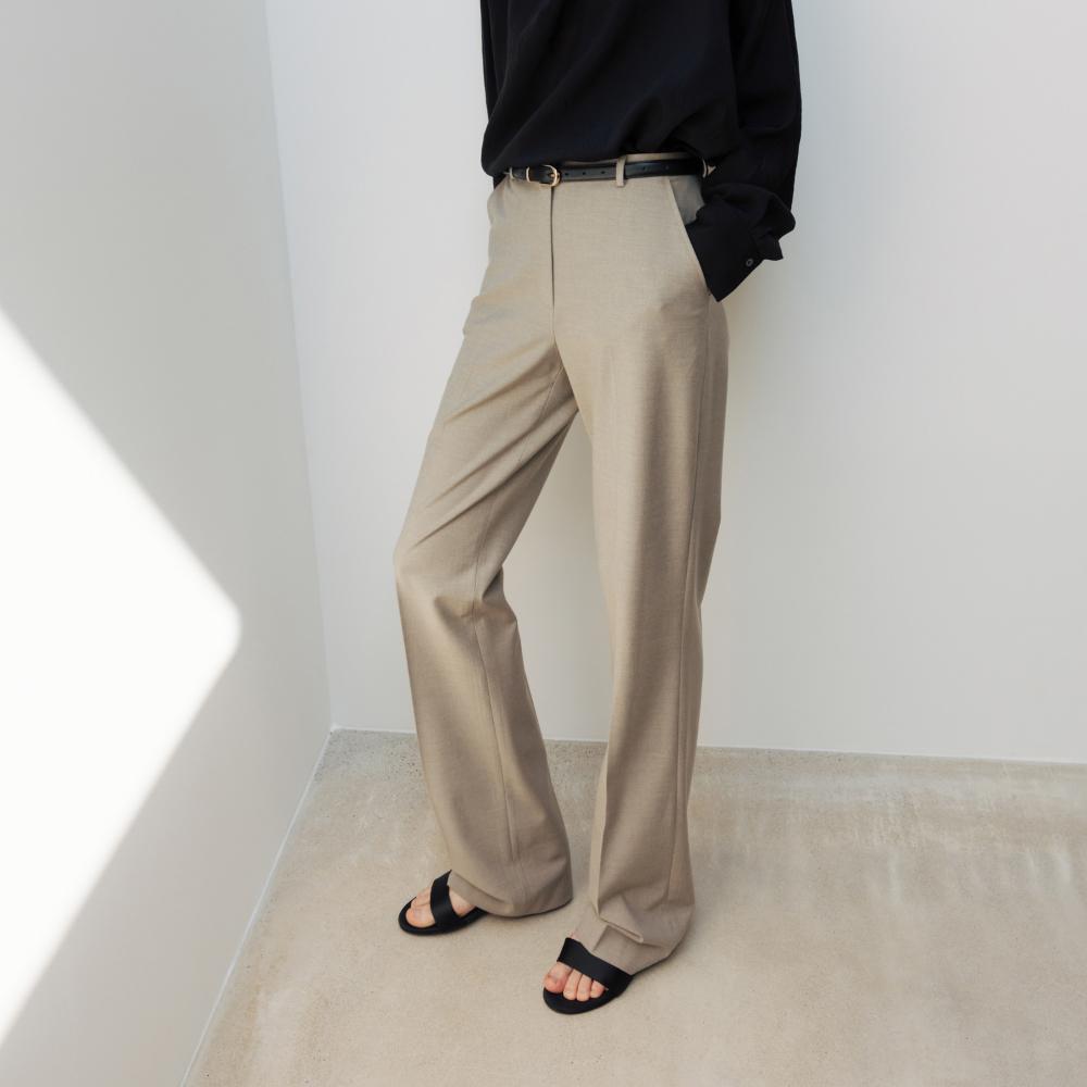  Slim bootcut slacks_G-beige