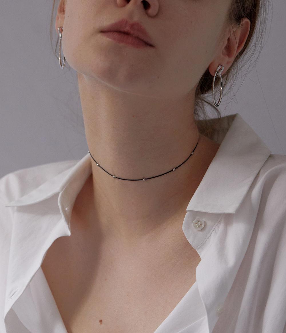 [트와이스 지효 착용] Black Strap & Ball Choker