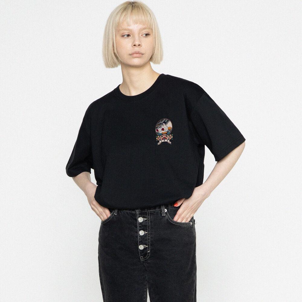 [UNISEX]복싱 스카치 로고 반팔티_블랙