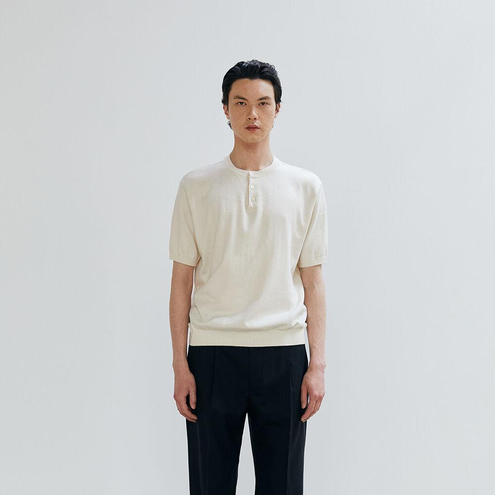 Henley neck knit - ivory