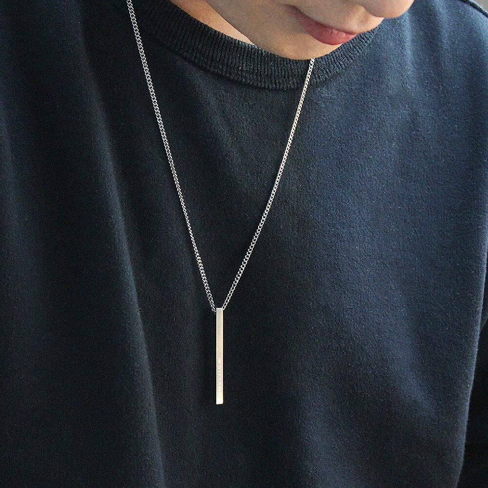 [GOT7영재, 변우석 착용] S.S NECKLACE 04 써지컬스틸 사각바 팬던트 목걸이