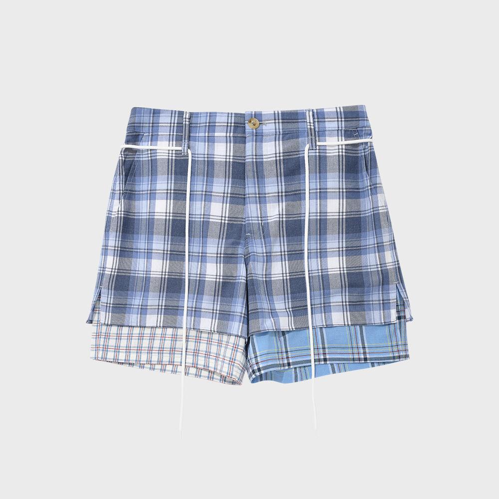 Check Mixed Shorts [Sky Blue]