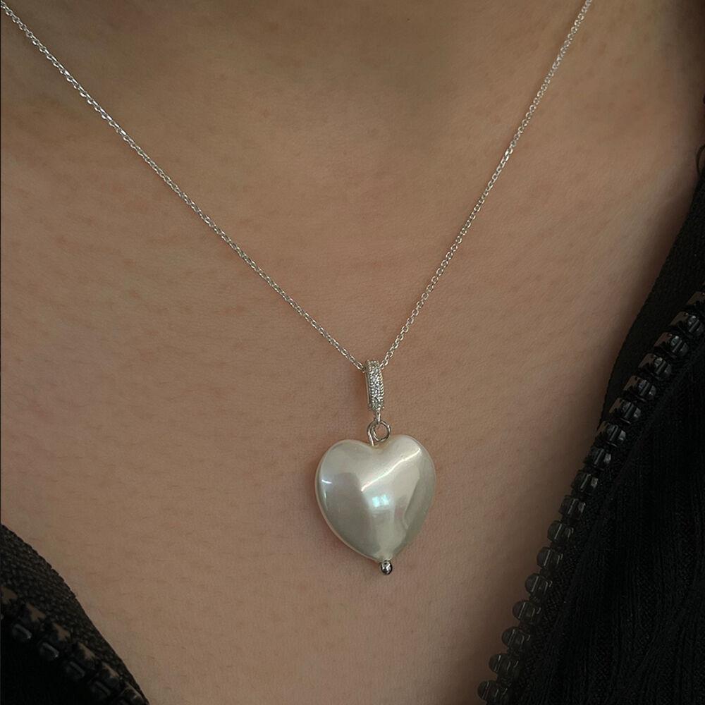 [르세라핌 김채원, 차주영 착용] [SILVER925]BUBBLE HEART NECKLACE