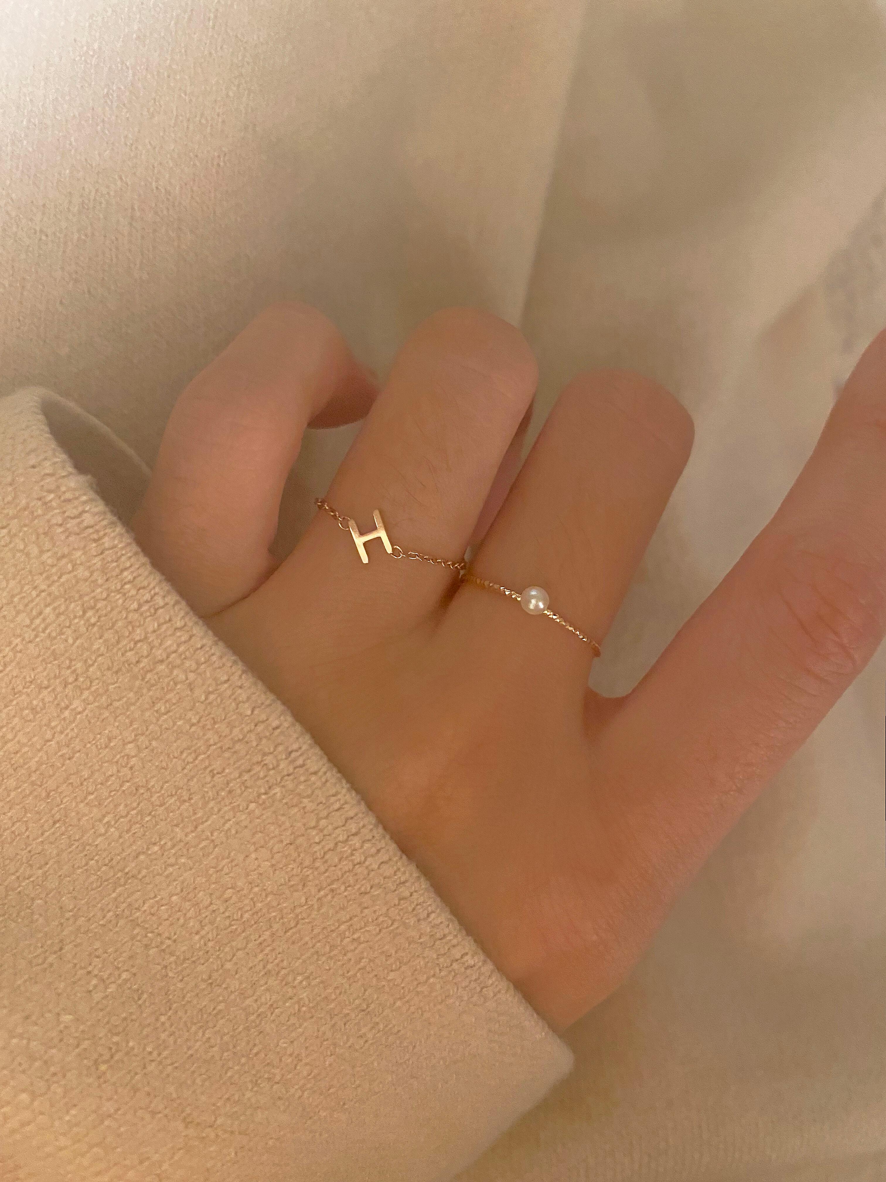 14k gold 에트 체인 링