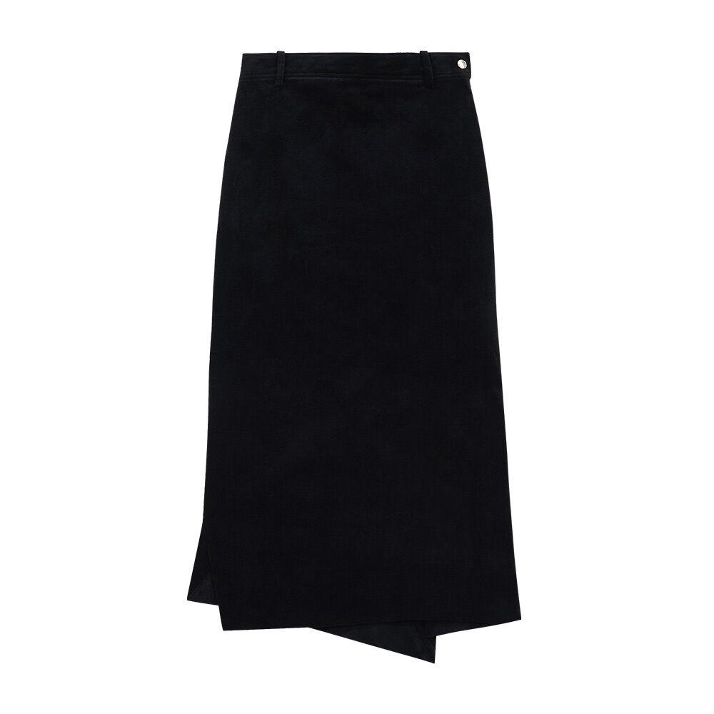 W-VELVET SKIRT [BLACK]