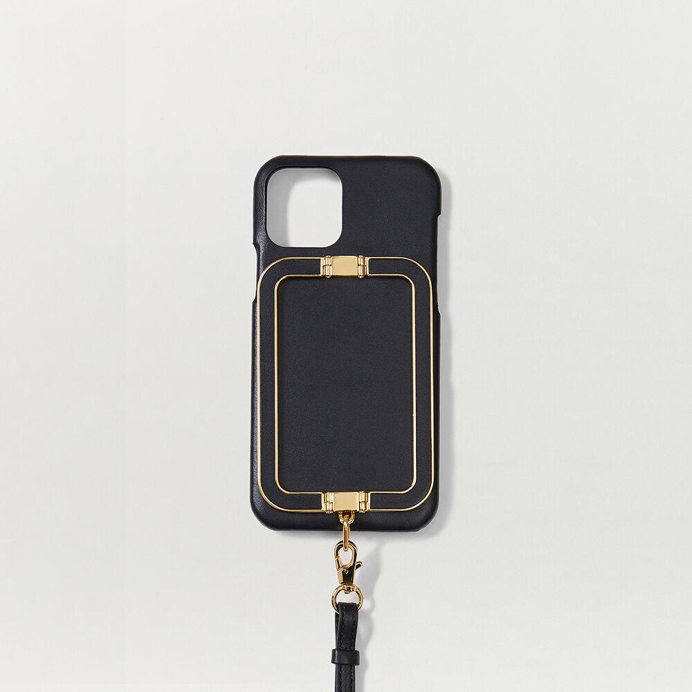 Phone Case with Leather Strap Liney Black